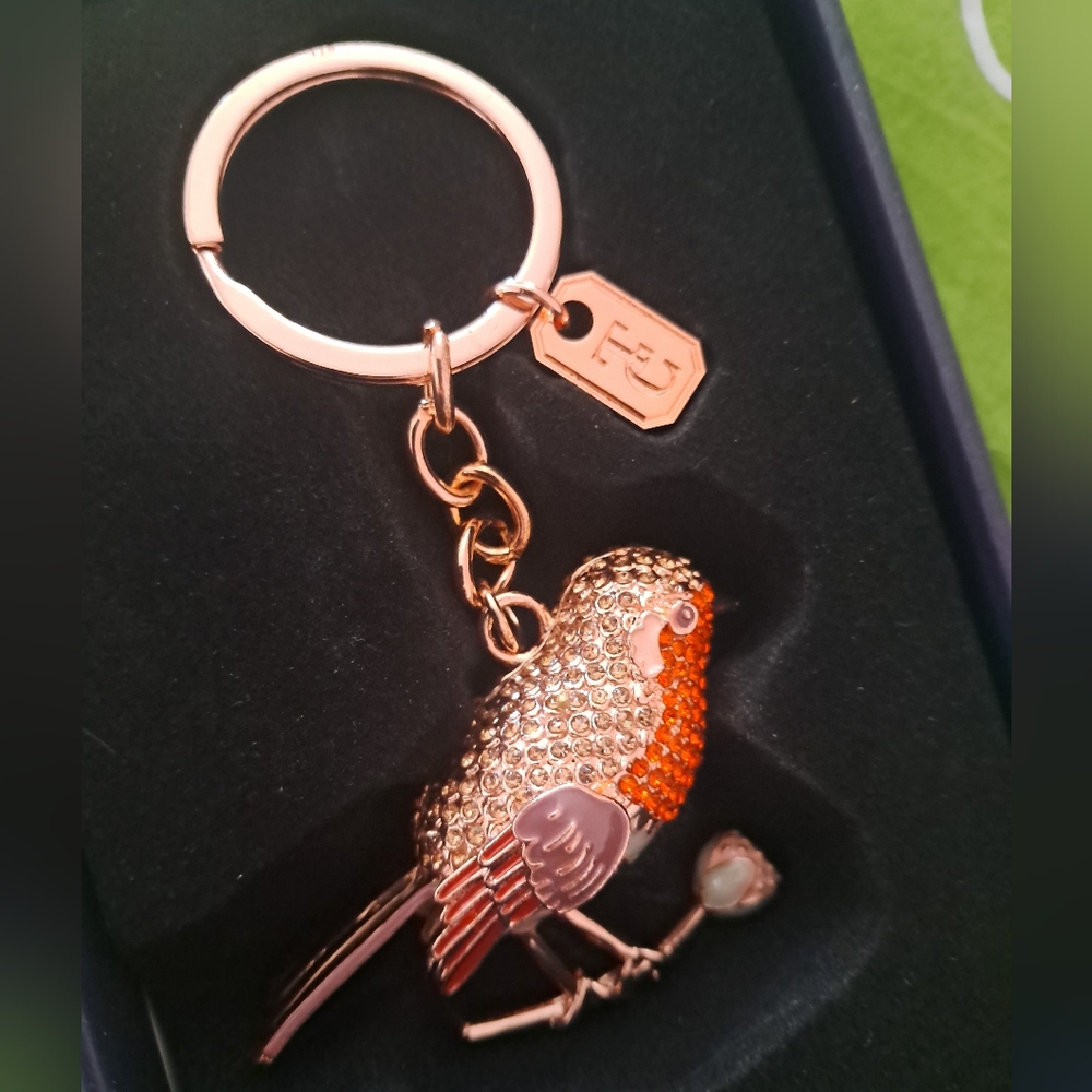Irelands Tipperary Crystal Robin Keyring